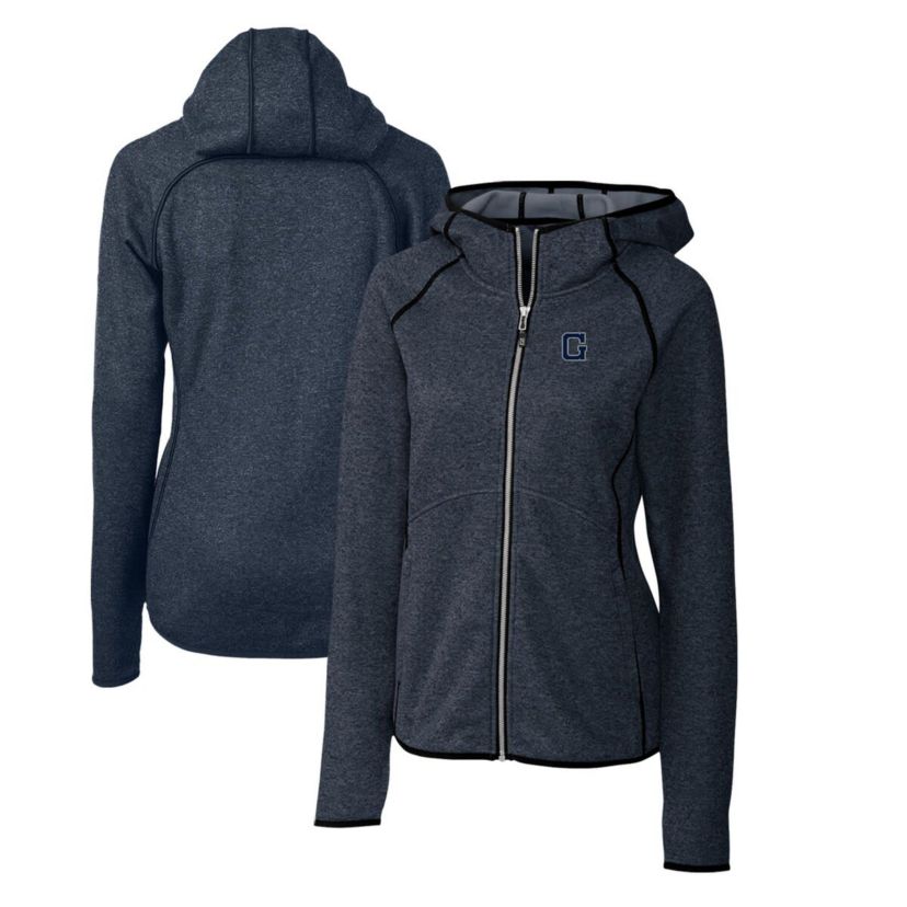 NCAA Heather Georgetown Hoyas Mainsail Sweater-Knit Full-Zip Hoodie