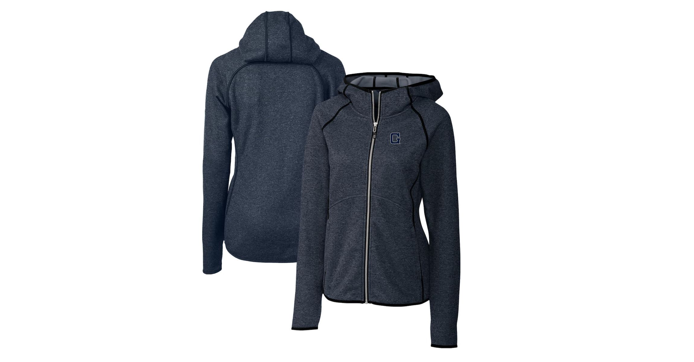 NCAA Heather Georgetown Hoyas Mainsail Sweater-Knit Full-Zip Hoodie