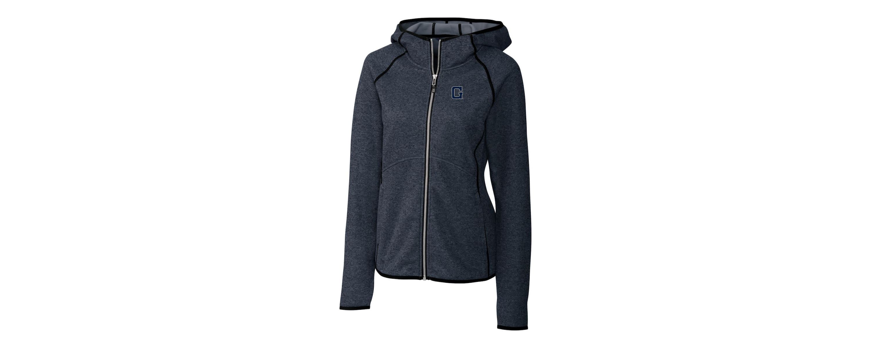 NCAA Heather Georgetown Hoyas Mainsail Sweater-Knit Full-Zip Hoodie