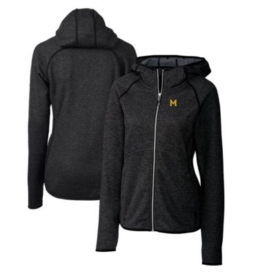 NCAA Heather Michigan Wolverines Mainsail Sweater-Knit Full-Zip Hoodie