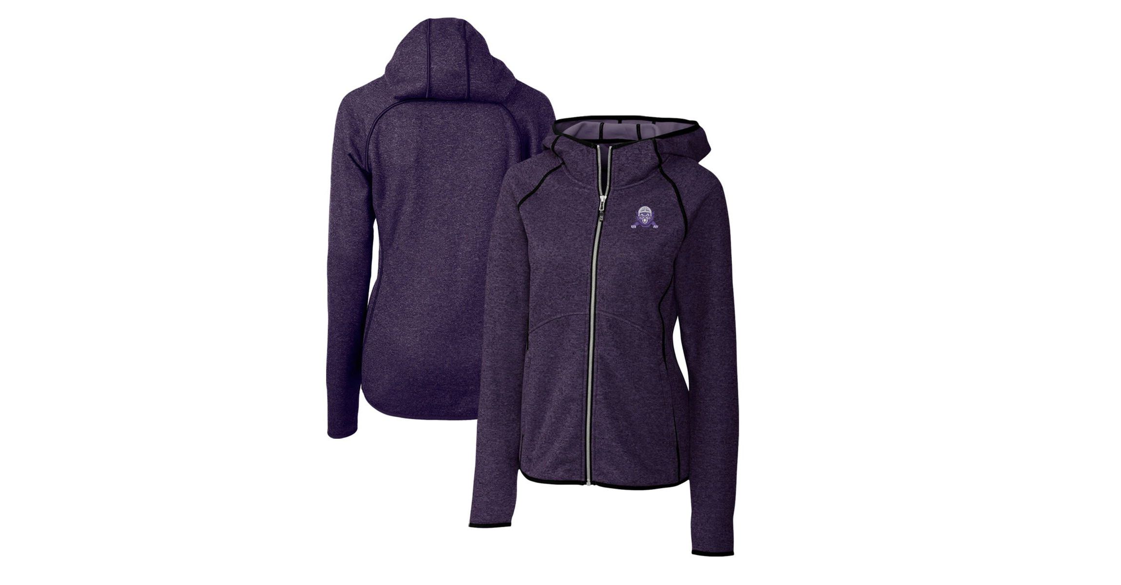 NCAA Heather Northwestern Wildcats Mainsail Sweater-Knit Full-Zip Hoodie