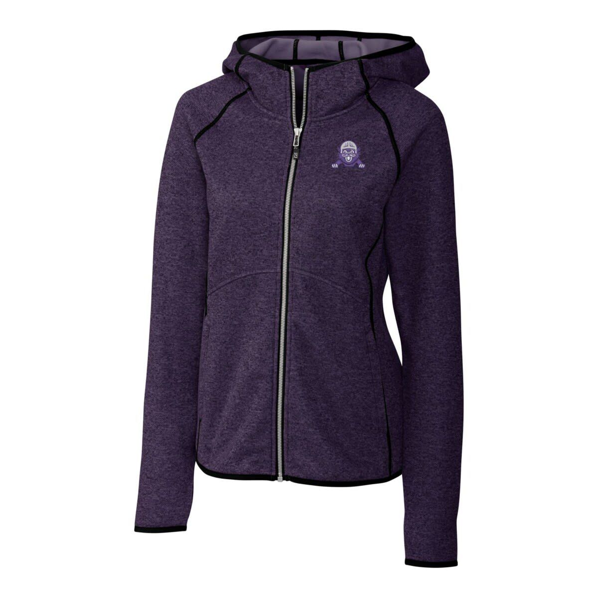 NCAA Heather Northwestern Wildcats Mainsail Sweater-Knit Full-Zip Hoodie
