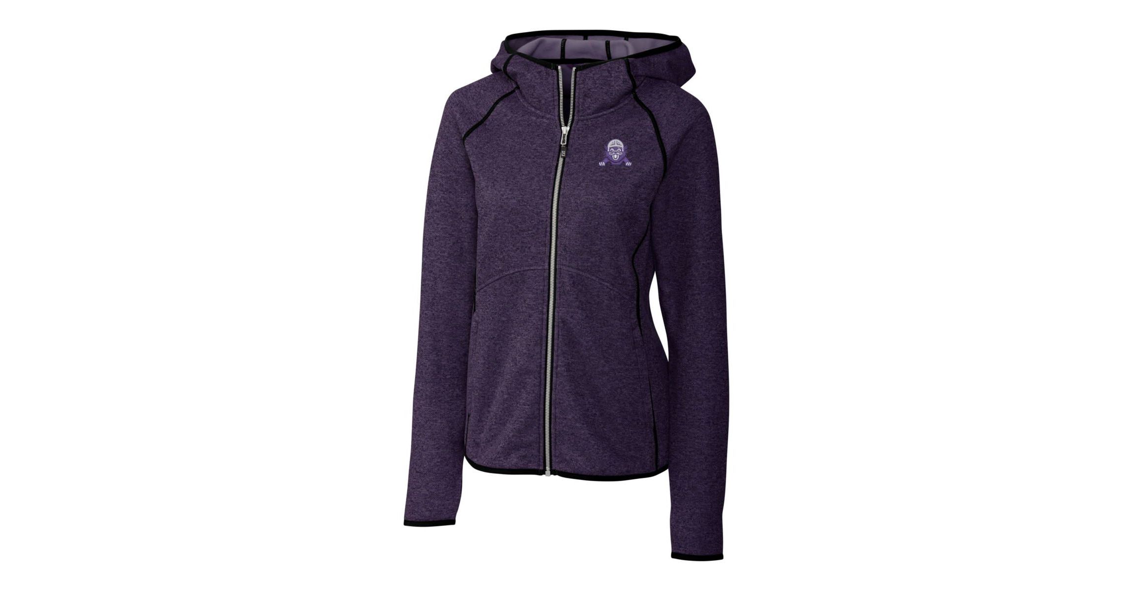 NCAA Heather Northwestern Wildcats Mainsail Sweater-Knit Full-Zip Hoodie