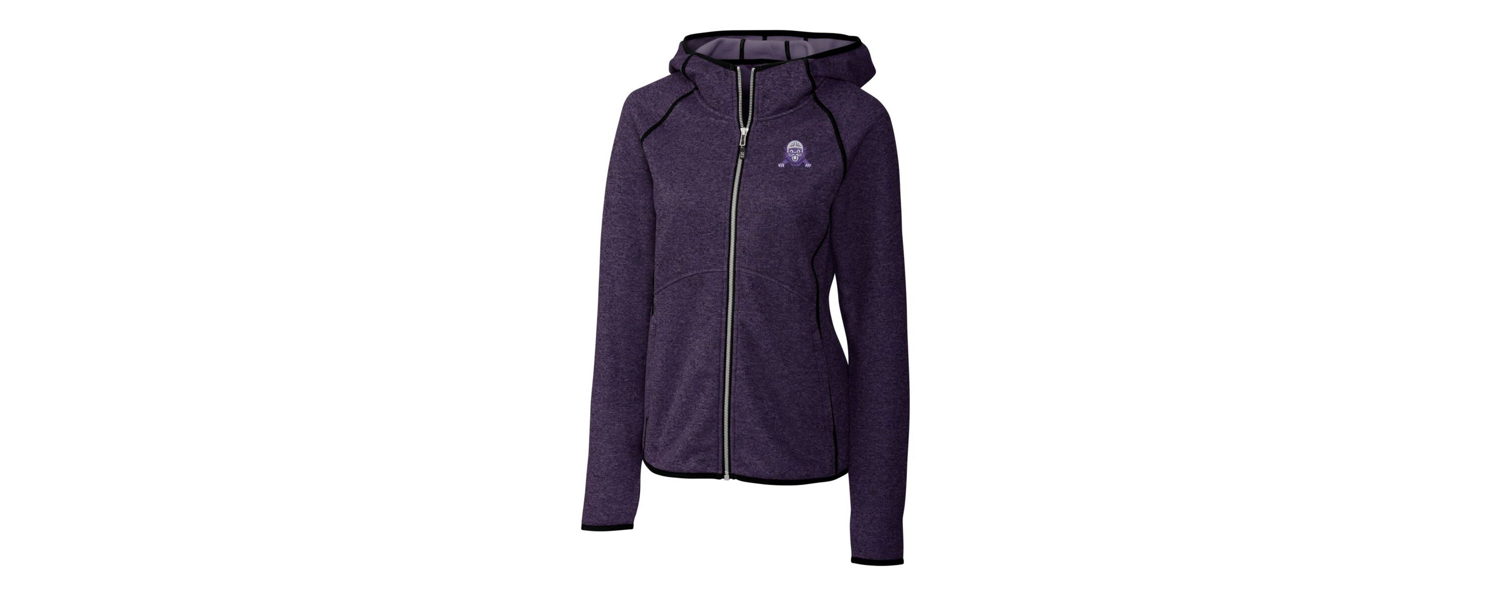 NCAA Heather Northwestern Wildcats Mainsail Sweater-Knit Full-Zip Hoodie