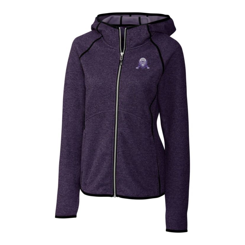 NCAA Heather Northwestern Wildcats Mainsail Sweater-Knit Full-Zip Hoodie
