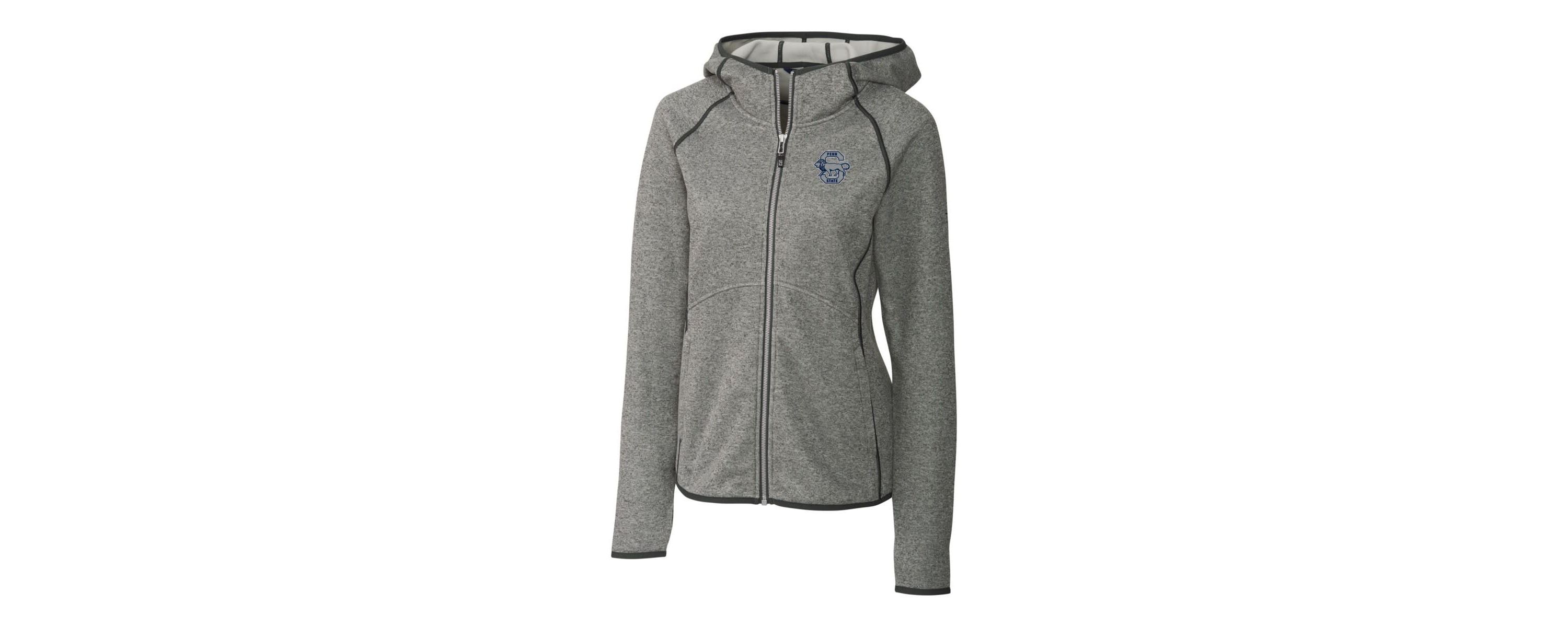 NCAA Heather Penn State Nittany Lions Mainsail Sweater-Knit Full-Zip Hoodie