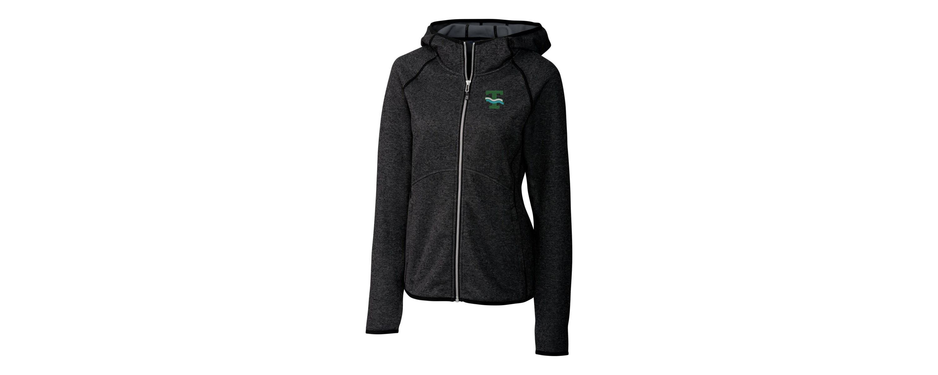 Tulane Green Wave NCAA Heather Tulane Wave Mainsail Sweater-Knit Full-Zip Hoodie
