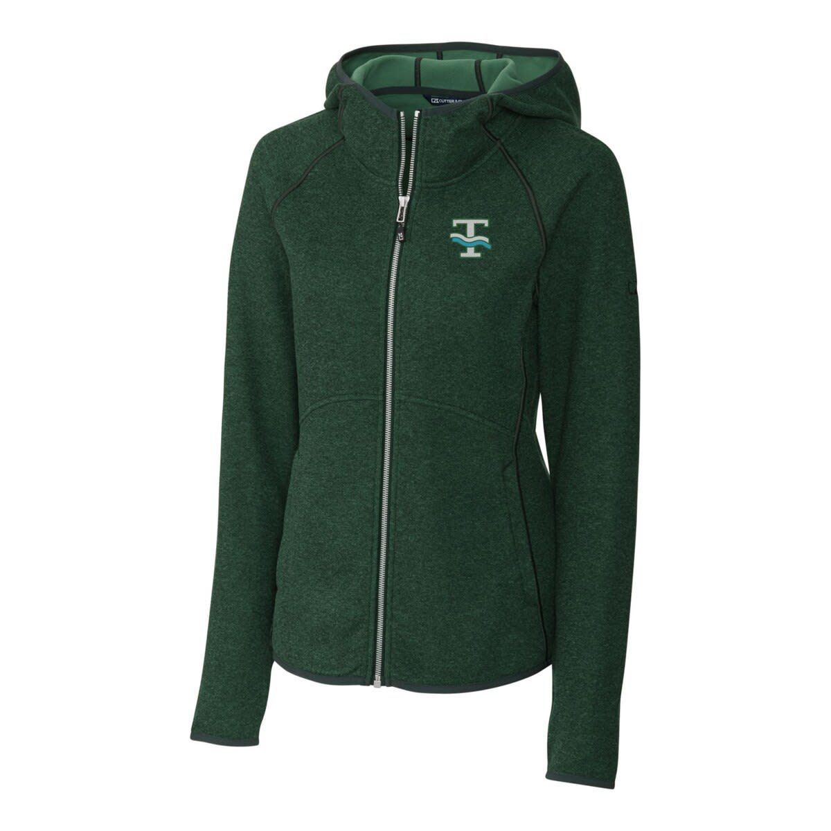 Tulane Green Wave NCAA Heather Tulane Wave Mainsail Sweater-Knit Full-Zip Hoodie