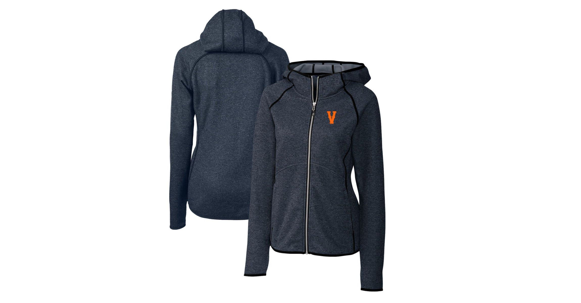 NCAA Heather Virginia Cavaliers Vintage Mainsail Sweater-Knit Full-Zip Hoodie
