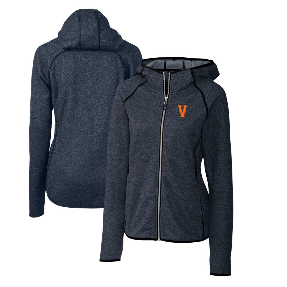 NCAA Heather Virginia Cavaliers Vintage Mainsail Sweater-Knit Full-Zip Hoodie