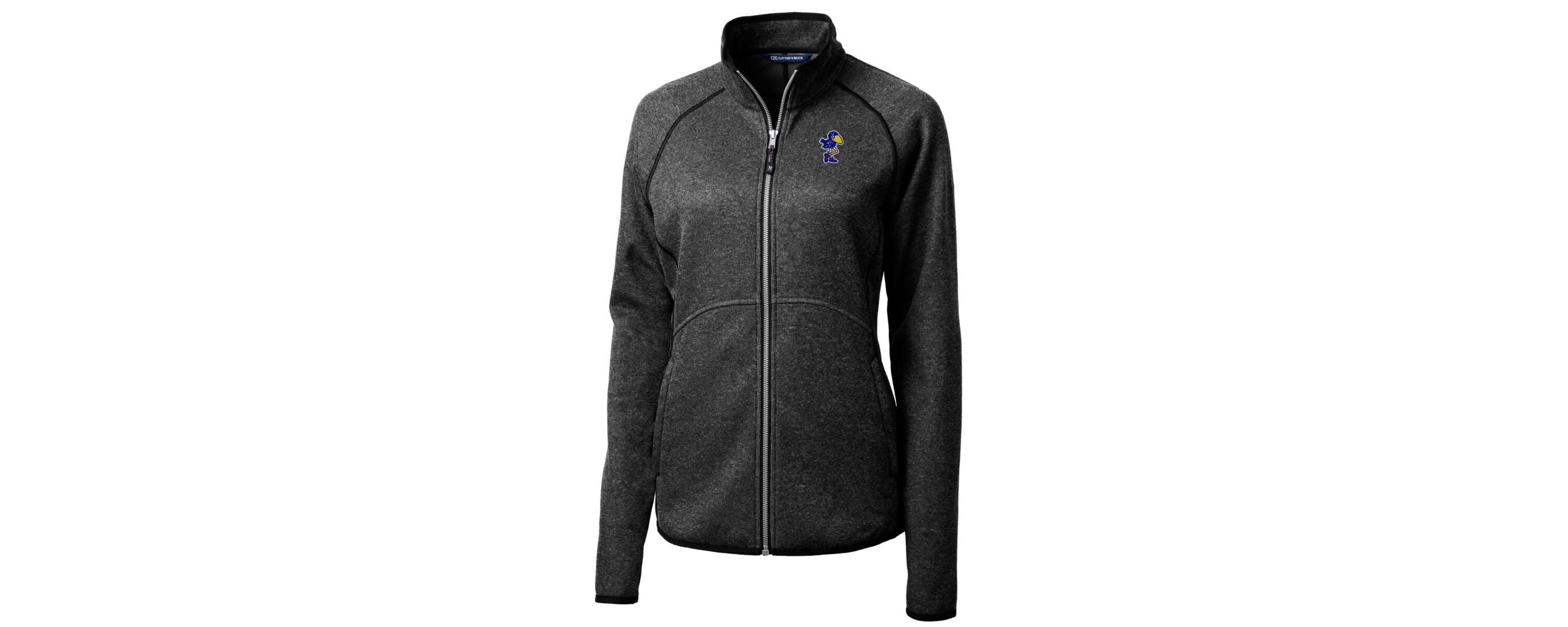 NCAA Heather Kansas Jayhawks Mainsail Sweater-Knit Full-Zip Jacket