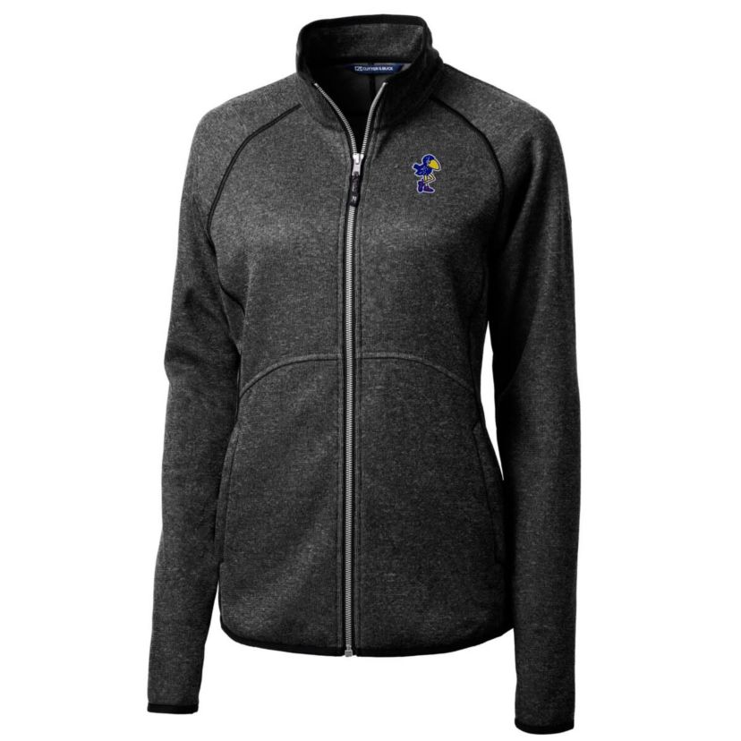 NCAA Heather Kansas Jayhawks Mainsail Sweater-Knit Full-Zip Jacket
