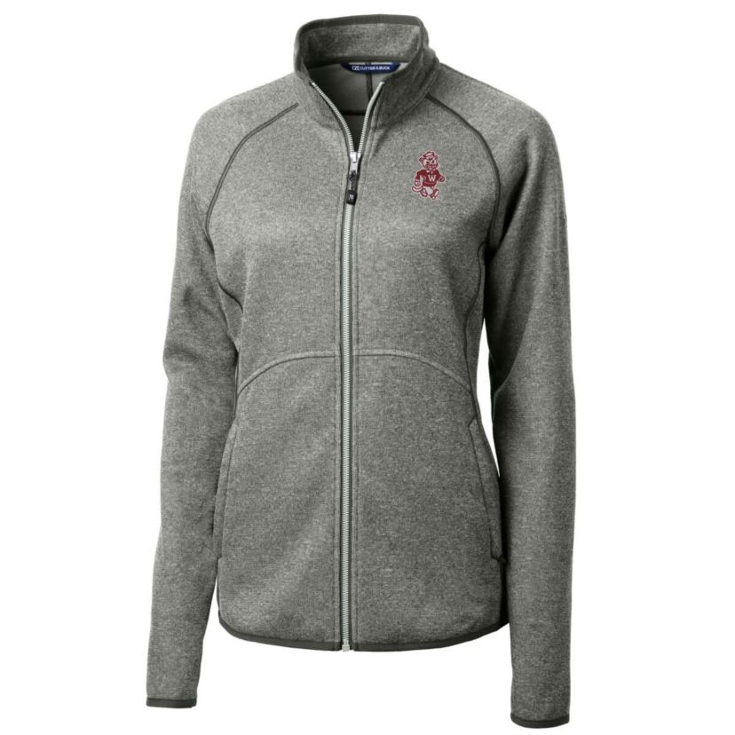NCAA Heather Washington State Cougars Mainsail Sweater-Knit Full-Zip Jacket