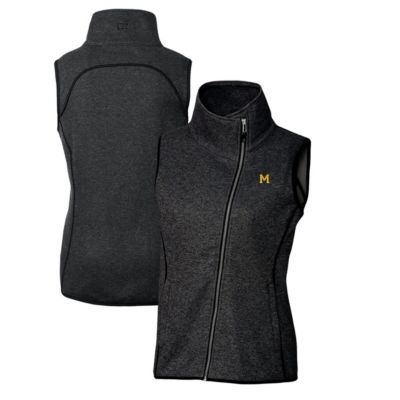 NCAA Heather Michigan Wolverines Mainsail Sweater-Knit Full-Zip Vest