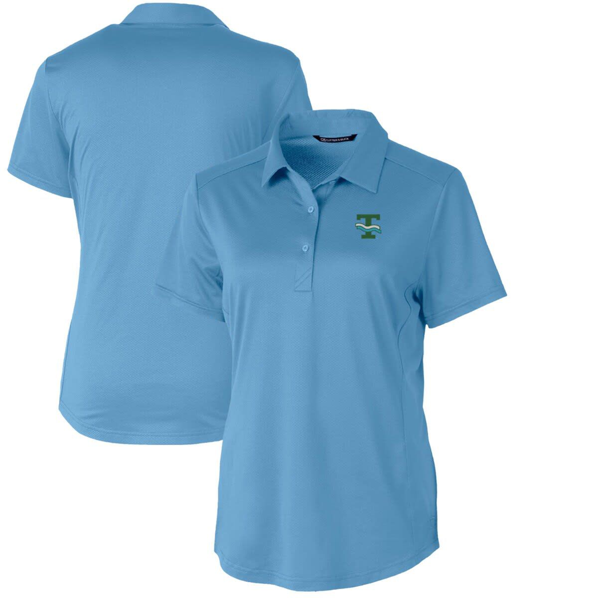 Tulane Green Wave NCAA Light Tulane Wave Vault Prospect Textured Stretch Polo