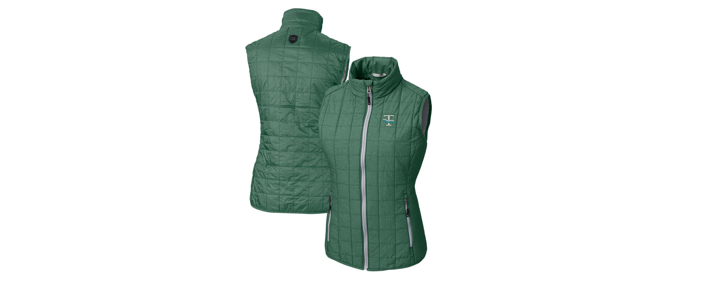Tulane Green Wave NCAA Tulane Wave Vault Rainier PrimaLoft Eco Full-Zip Puffer Vest