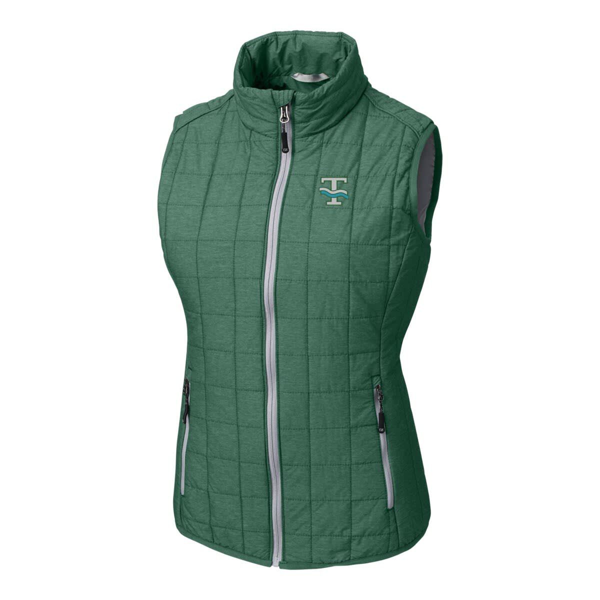 Tulane Green Wave NCAA Tulane Wave Vault Rainier PrimaLoft Eco Full-Zip Puffer Vest