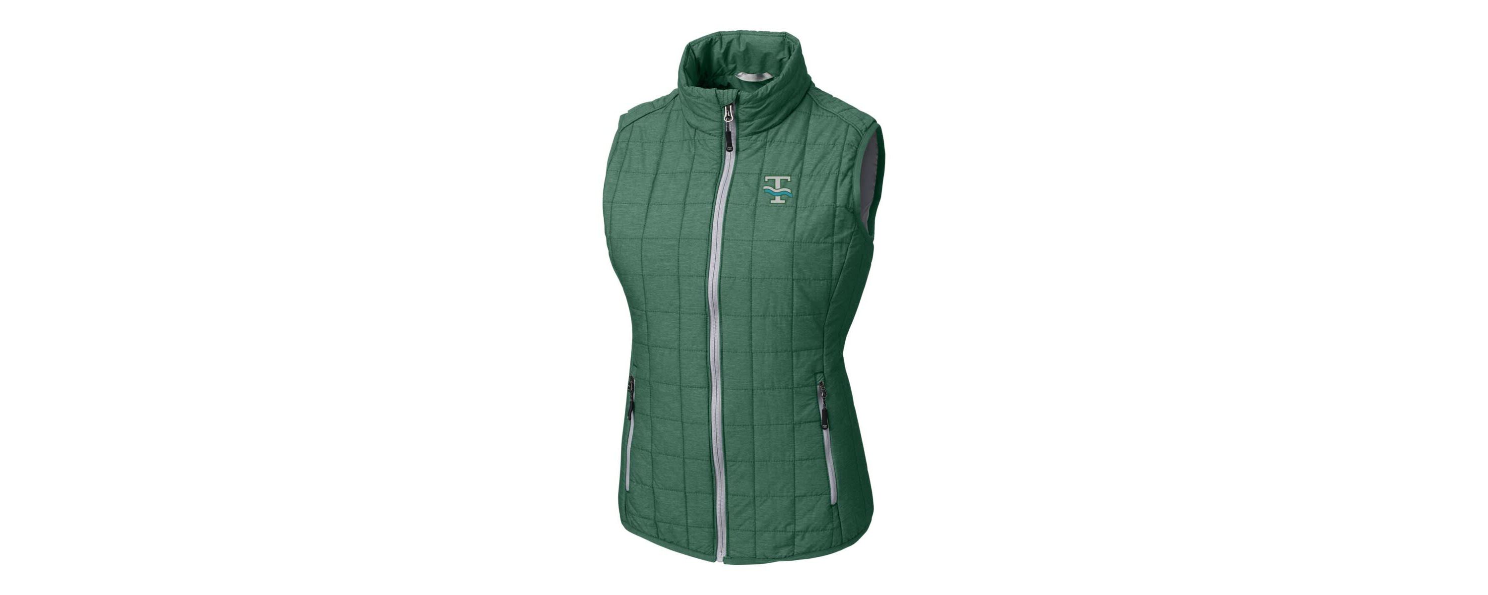 Tulane Green Wave NCAA Tulane Wave Vault Rainier PrimaLoft Eco Full-Zip Puffer Vest