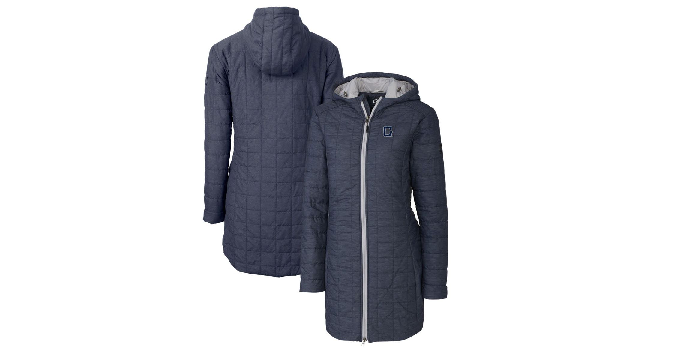 NCAA Heather Georgetown Hoyas Vault Rainier Primaloft Eco Hooded Long Coat