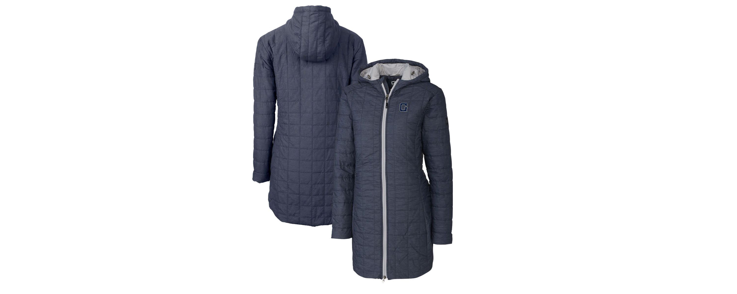 NCAA Heather Georgetown Hoyas Vault Rainier Primaloft Eco Hooded Long Coat