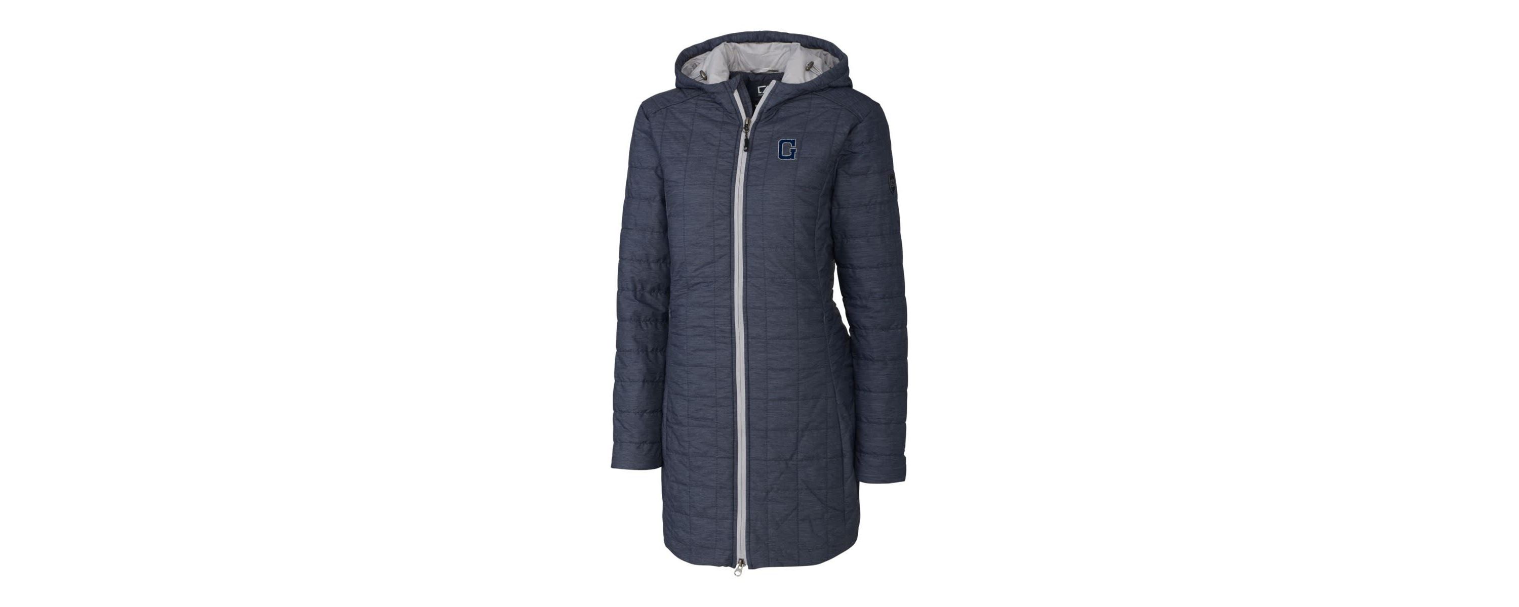 NCAA Heather Georgetown Hoyas Vault Rainier Primaloft Eco Hooded Long Coat