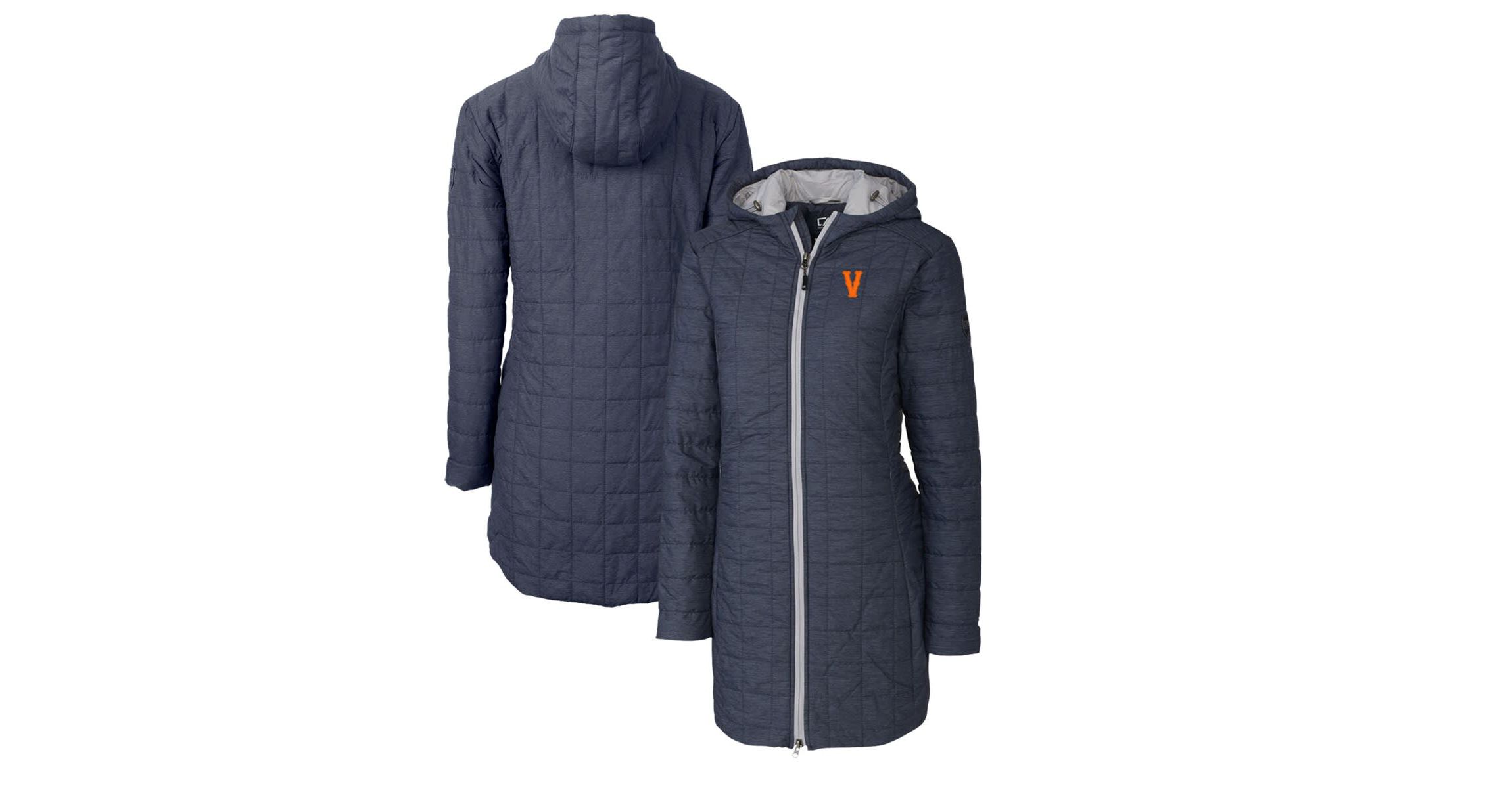 NCAA Heather Virginia Cavaliers Vintage Vault Rainier Primaloft Eco Hooded Long Coat