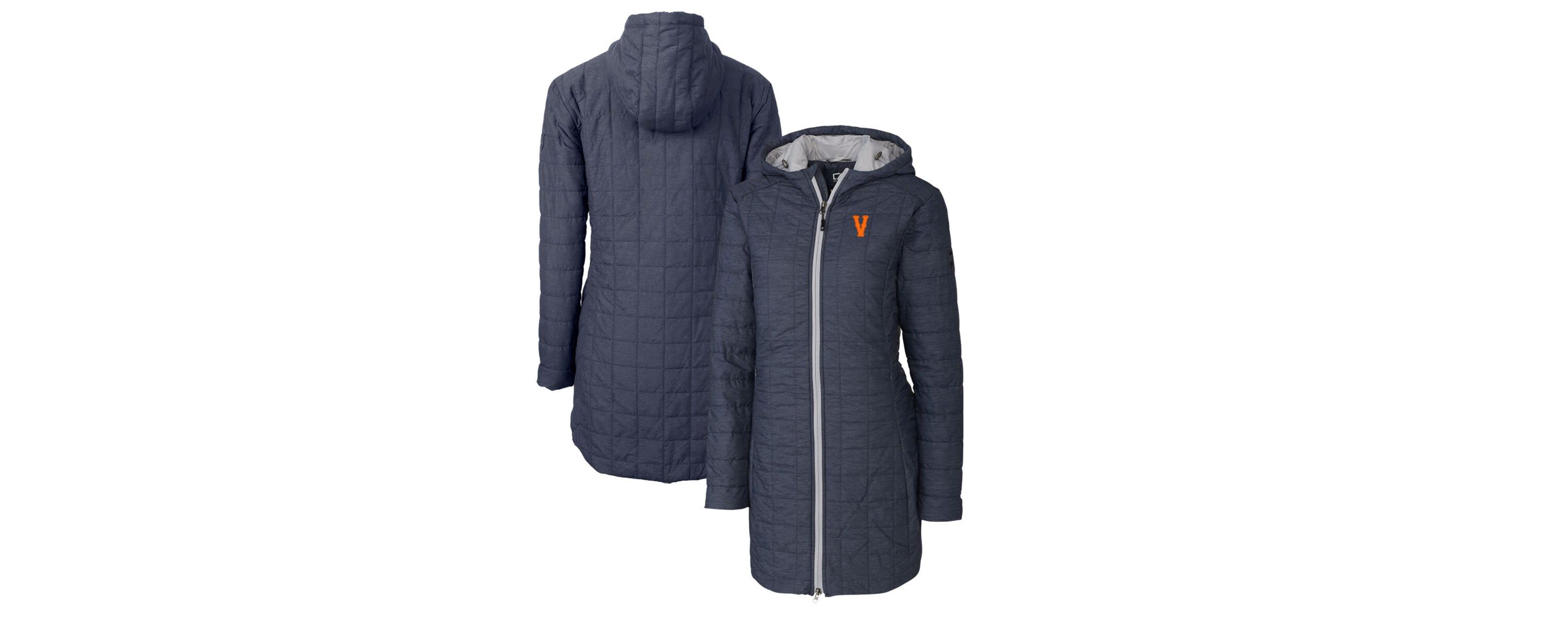 NCAA Heather Virginia Cavaliers Vintage Vault Rainier Primaloft Eco Hooded Long Coat