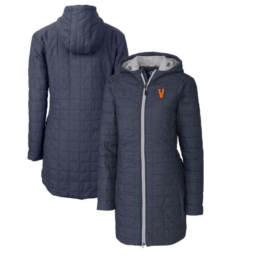 NCAA Heather Virginia Cavaliers Vintage Vault Rainier Primaloft Eco Hooded Long Coat