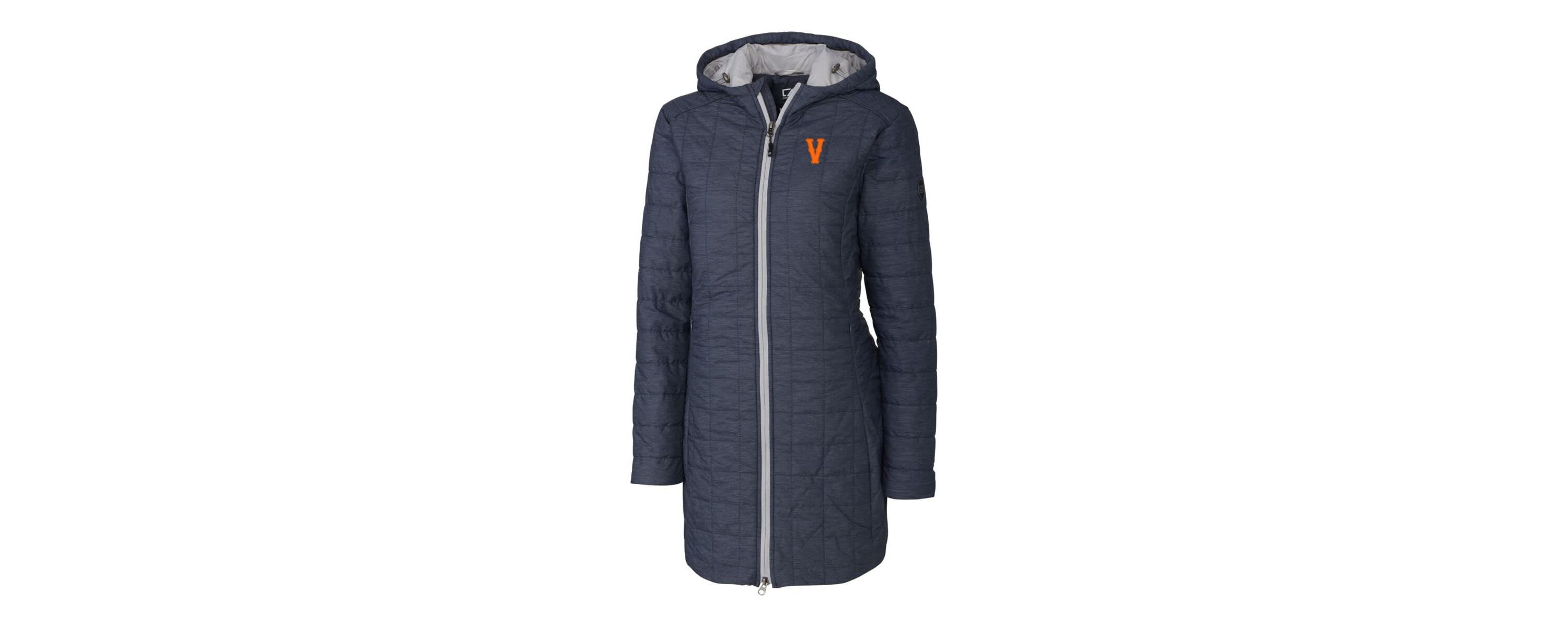NCAA Heather Virginia Cavaliers Vintage Vault Rainier Primaloft Eco Hooded Long Coat