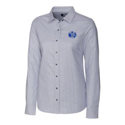 NCAA Air Force Falcons Oxford Stripe Stretch Long Sleeve Button-Up Shirt