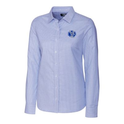 NCAA Powder Air Force Falcons Oxford Stripe Stretch Long Sleeve Button-Up Shirt