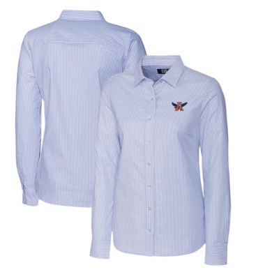 NCAA Light Auburn Tigers Oxford Stripe Stretch Long Sleeve Button-Up Shirt