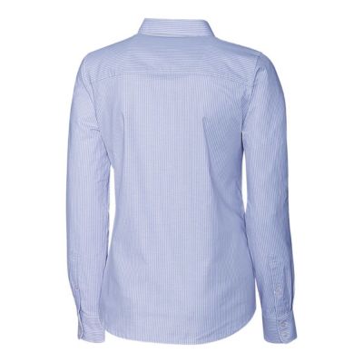 NCAA Light Auburn Tigers Oxford Stripe Stretch Long Sleeve Button-Up Shirt