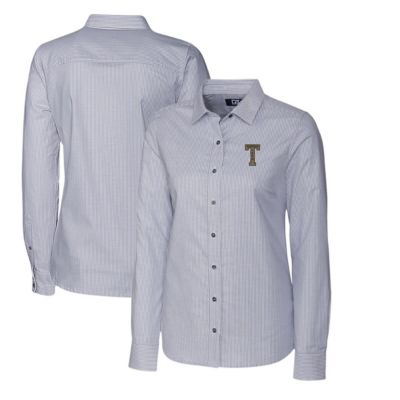 Georgia Tech Yellow Jackets NCAA Oxford Stripe Stretch Long Sleeve Button-Up Shirt