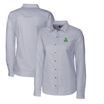 NCAA Marshall Thundering Herd Oxford Stripe Stretch Long Sleeve Button-Up Shirt