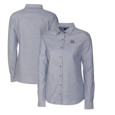 NCAA Northwestern Wildcats Oxford Stretch Long Sleeve Button-Up Shirt