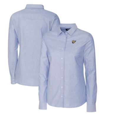 NCAA Light West Virginia Mountaineers Oxford Stretch Long Sleeve Button-Up Shirt