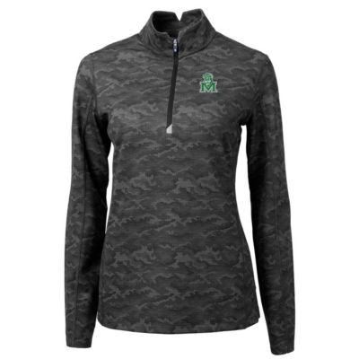 NCAA Marshall Thundering Herd Traverse Print Stretch Quarter-Zip Pullover Top