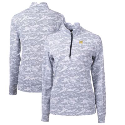 NCAA Michigan Wolverines Traverse Print Stretch Quarter-Zip Pullover Top