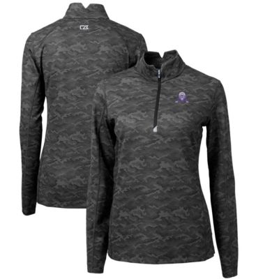 NCAA Northwestern Wildcats Traverse Print Stretch Quarter-Zip Pullover Top