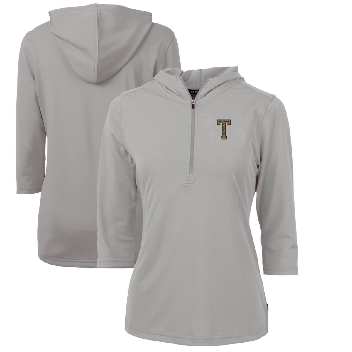 Georgia Tech Yellow Jackets NCAA Georgia Tech Jackets Vault Virtue Eco Pique Recycled Half-Zip Pullover Hoodie