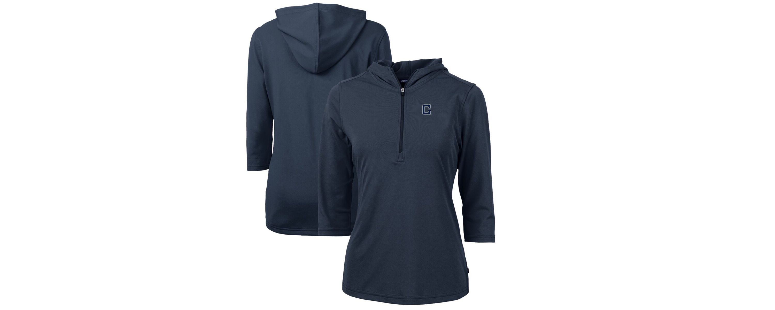 NCAA Georgetown Hoyas Vault Virtue Eco Pique Recycled Half-Zip Pullover Hoodie