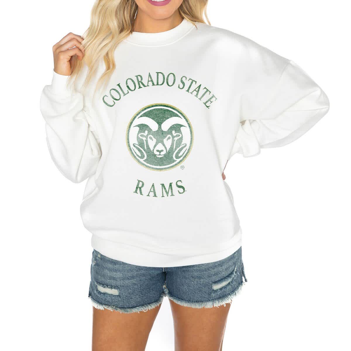 NCAA Colorado State Rams Oversized Good Vibes Premium Fleece Drop Shoulder Pullover Sweatshirt