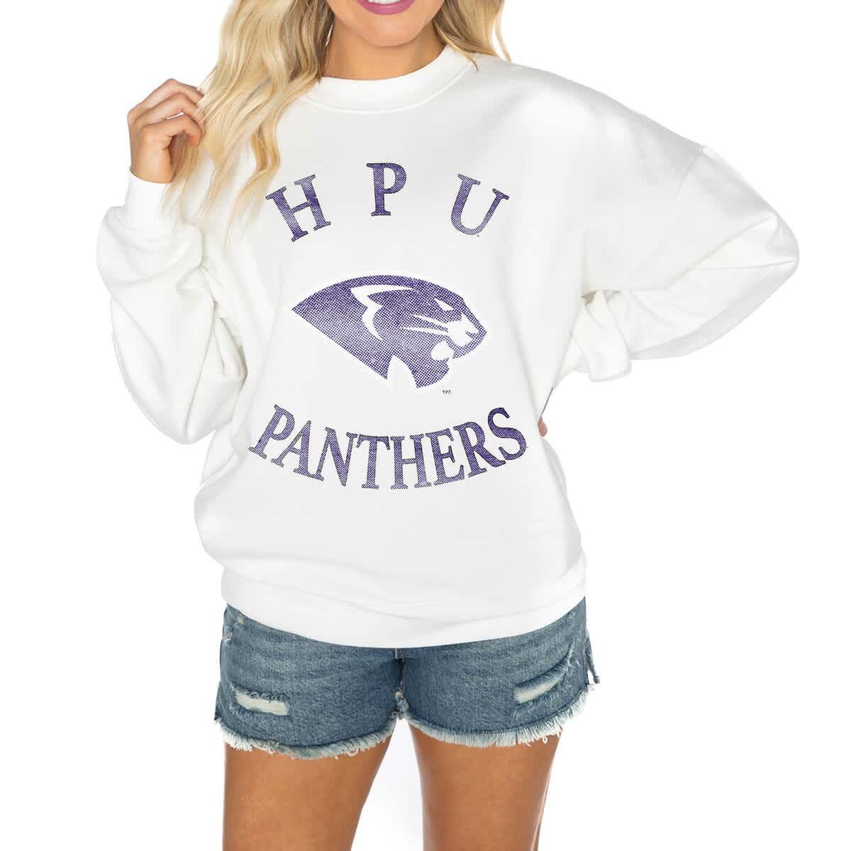 NCAA High Point Panthers Oversized Good Vibes Premium Fleece Drop Shoulder Pullover Sweatshirt