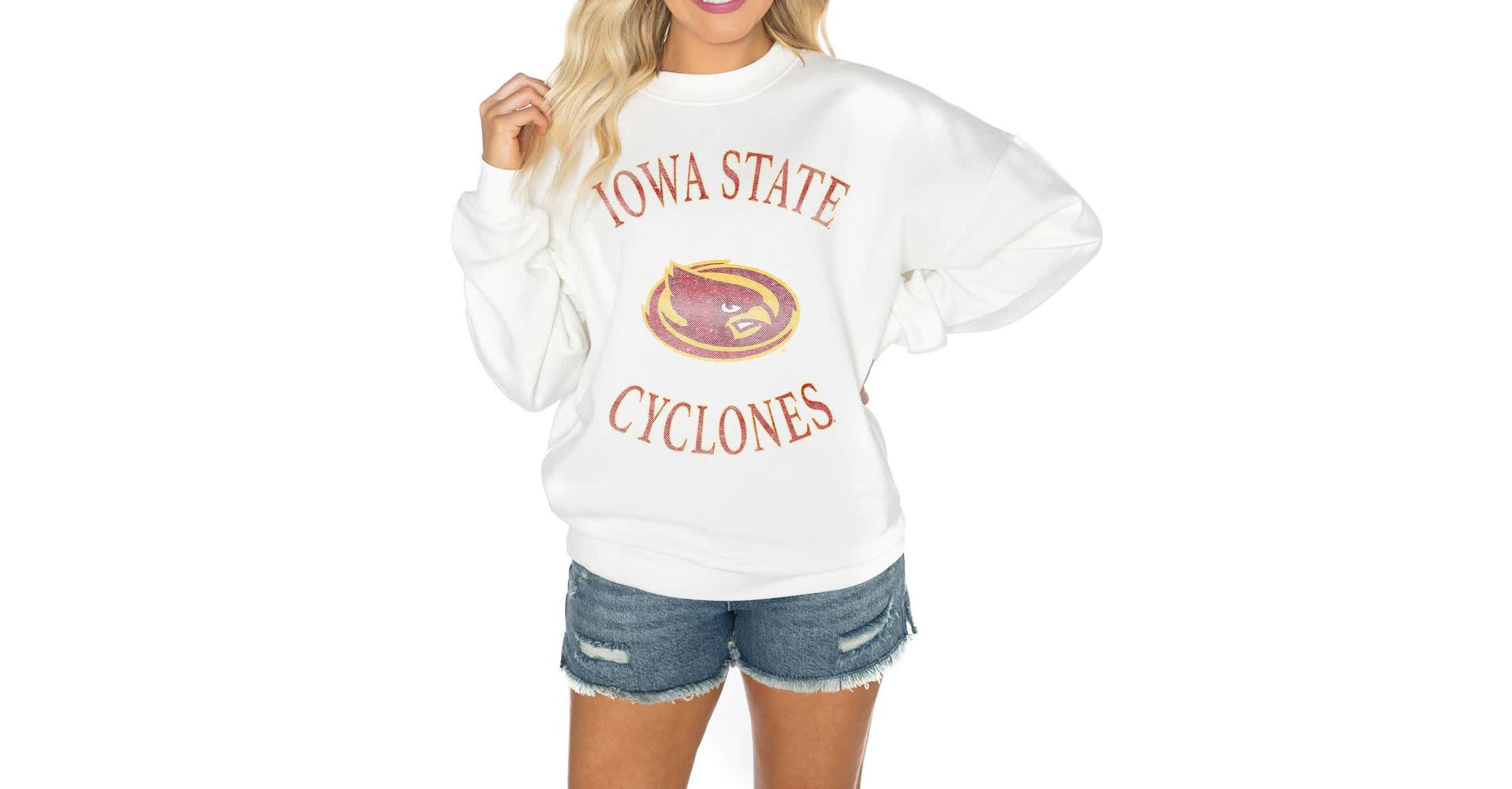 NCAA Iowa State Cyclones Oversized Good Vibes Premium Fleece Drop Shoulder Pullover Sweatshirt