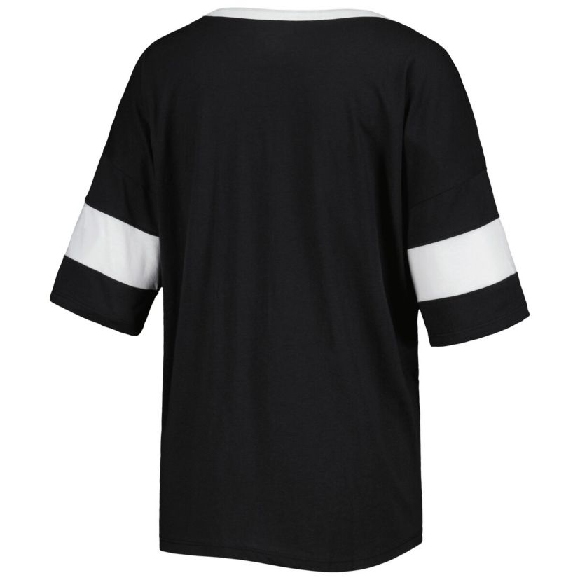 NCAA Wake Forest Demon Deacons Jumbo Arch Striped Half-Sleeve T-Shirt