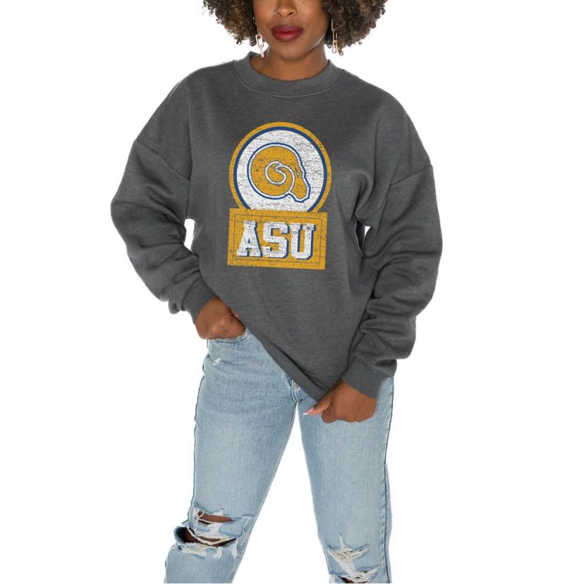NCAA Albany State Golden Rams Oversized Drop Shoulder Fleece Drop Pullover Sweatshirt