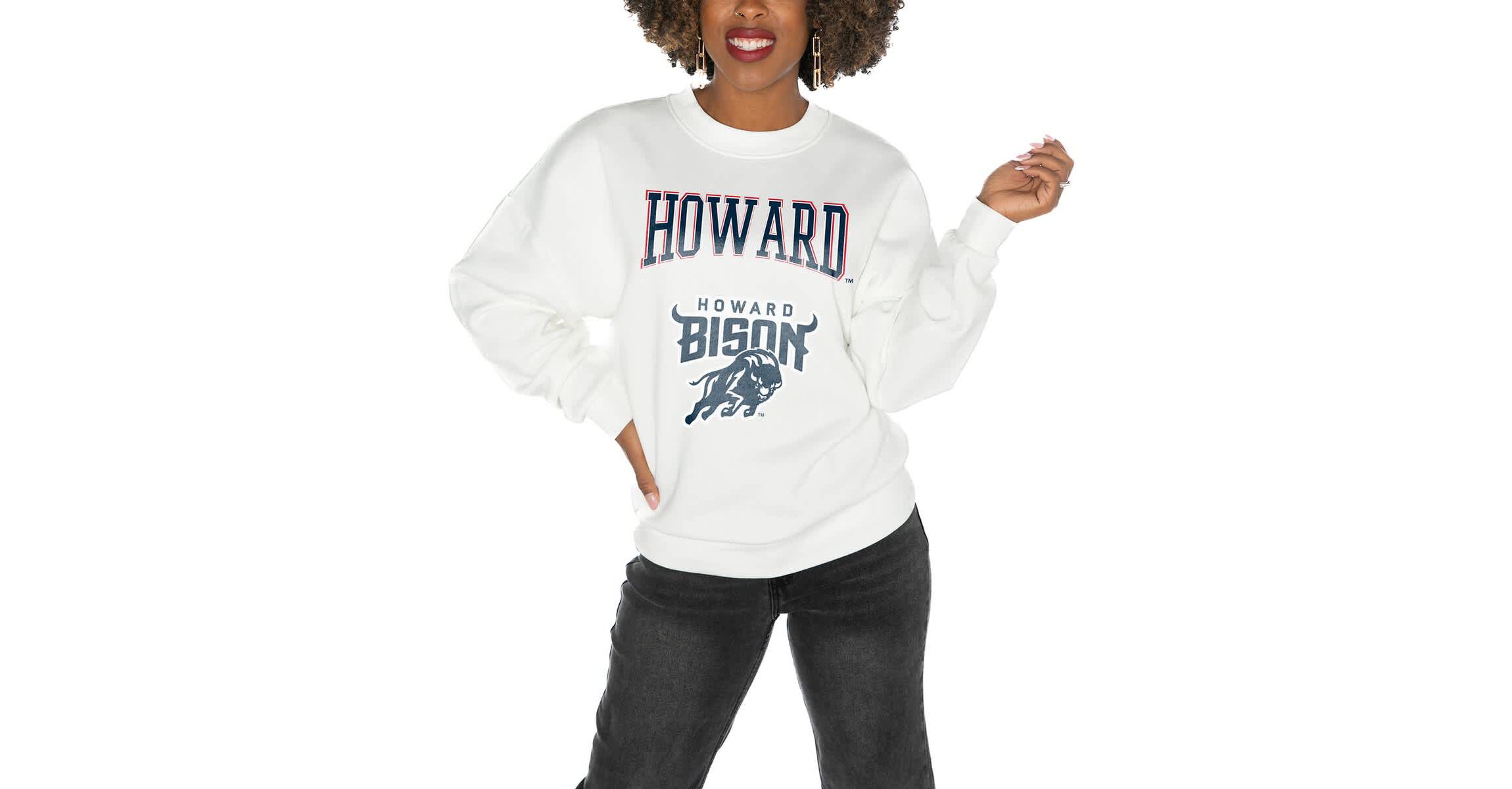 NCAA Howard Bison Oversized Drop Shoulder Fleece Drop Pullover Sweatshirt