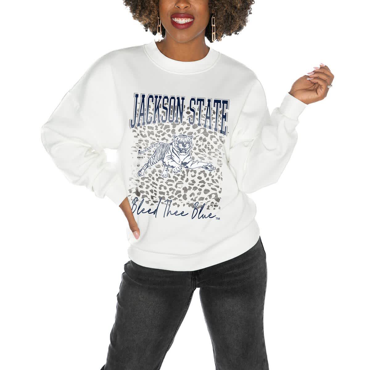 NCAA Jackson State Tigers Oversized Drop Shoulder Fleece Drop Pullover Sweatshirt
