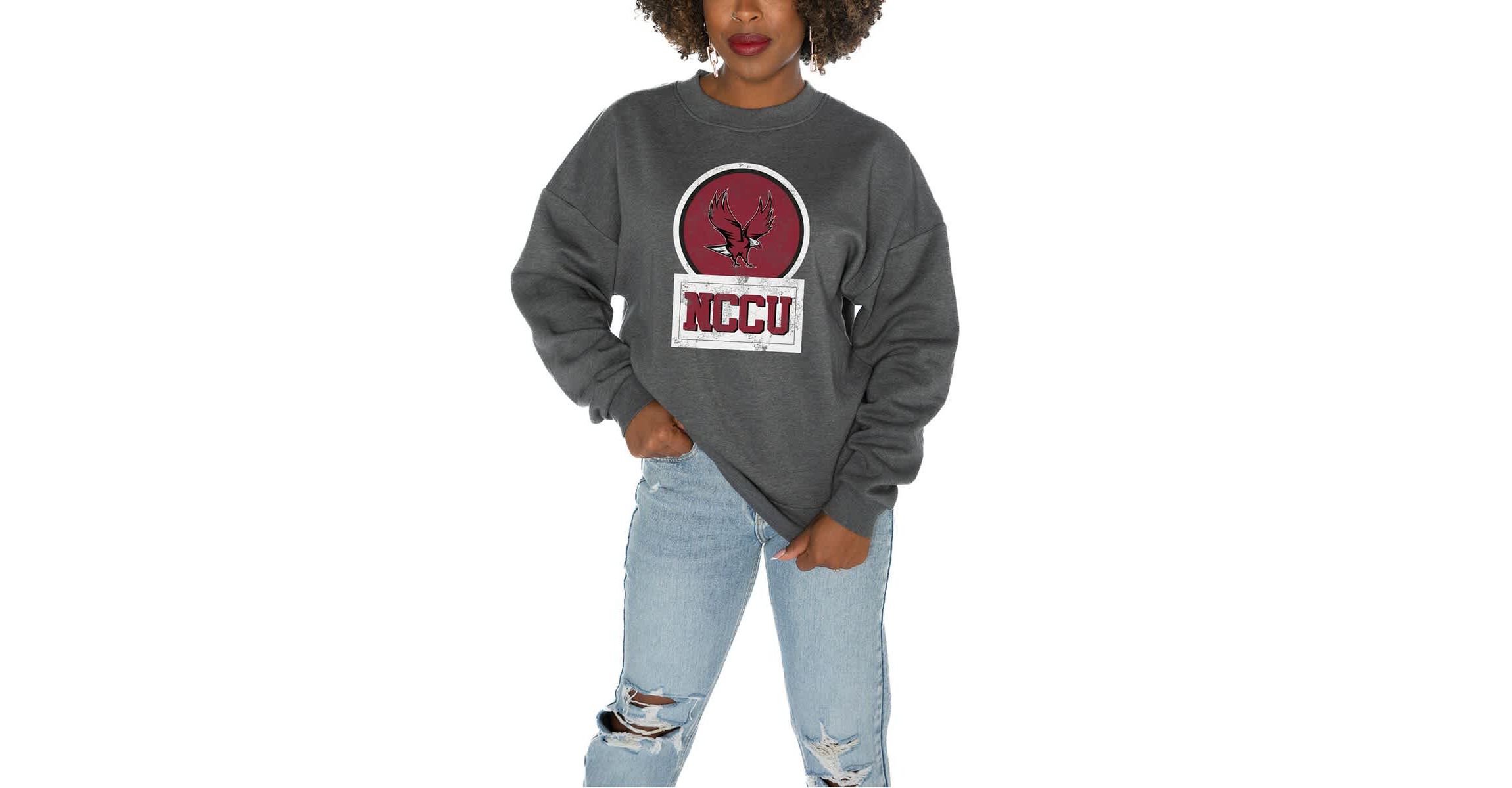 NC Central Eagles NCAA North Carolina Central Eagles Oversized Drop Shoulder Fleece Drop Pullover Sweatshirt